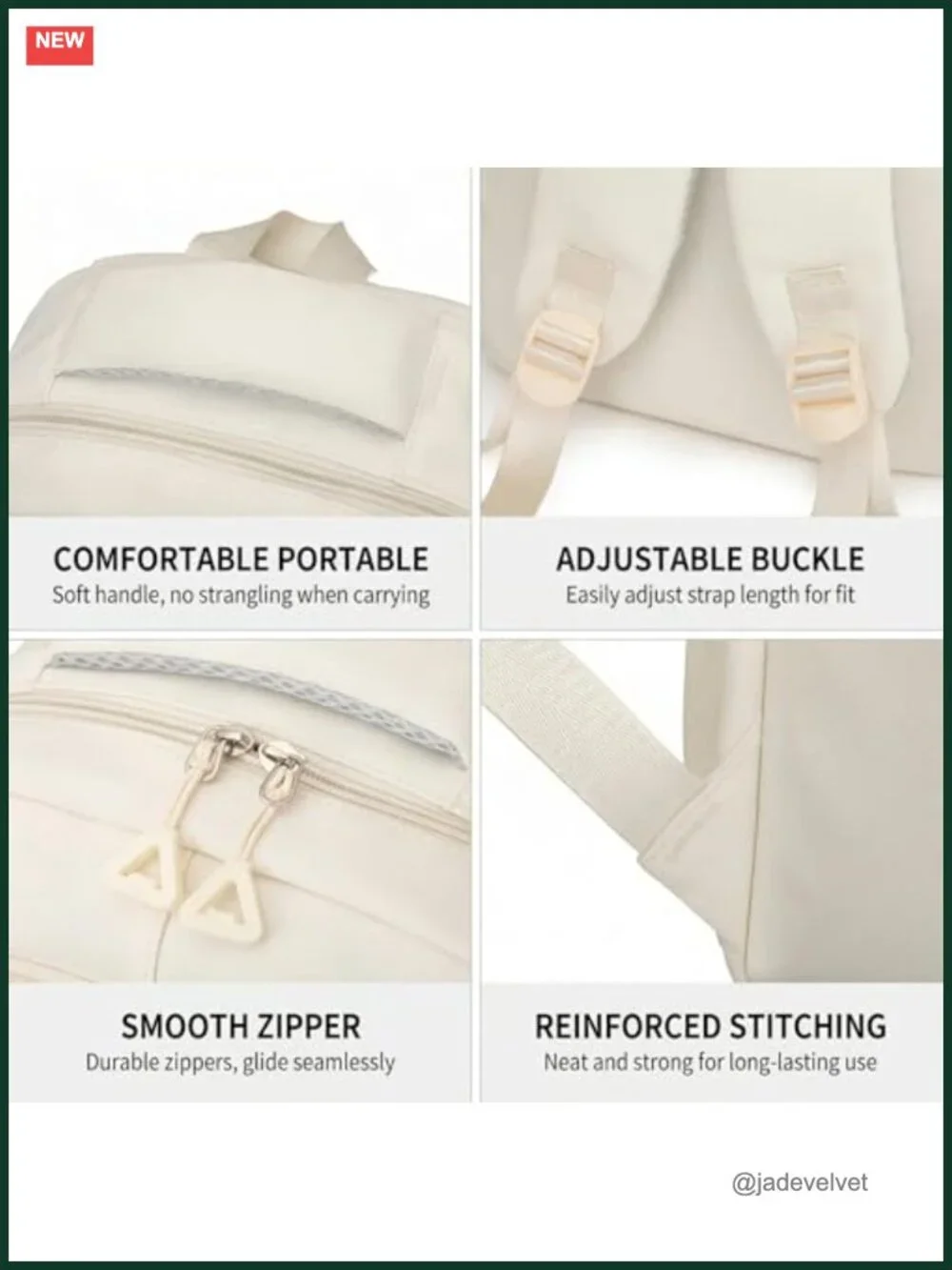 Cute Aesthetic Backpack for Students - Large Capacity Bookbag Laptop